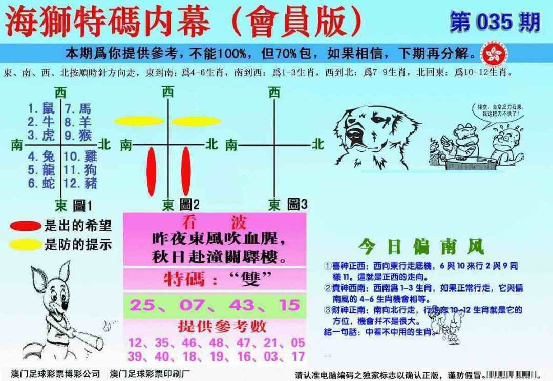 035期另版海狮特码内幕报[图]
